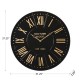 Glitzhome 31.25"D Oversized Modern Farmhouse Metal Enamel Wall Clock (Black/Gold)