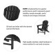 Elm PLUS Eco-Friendly Black Recycled HDPE Outdoor Adirondack Chair