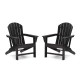 Elm PLUS Eco-Friendly Black Recycled HDPE Outdoor Adirondack Chair, Set of 2