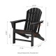 Elm PLUS Eco-Friendly Black Recycled HDPE Outdoor Adirondack Chair, Set of 2