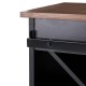 Glitzhome 31.50"L Modern Industrial Black/Walnut Wine Cabinet with Natural Top and Sliding Door