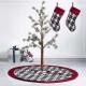 Glitzhome 2pk Black & White Plaid Fabric Christmas Stockings and 1 Tree skirt, Set of 3