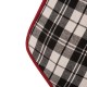 Glitzhome 2pk Black & White Plaid Fabric Christmas Stockings and 1 Tree skirt, Set of 3