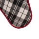 Glitzhome 2pk Black & White Plaid Fabric Christmas Stockings and 1 Tree skirt, Set of 3