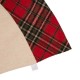 Glitzhome 2pk Embroidered Linen Red Truck Christmas Stockings and 1 Tree Skirt Set of 3