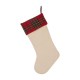 Glitzhome 2pk 21''L Embroidered Linen Red Truck Christmas Stocking