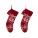 Glitzhome 2pk 24"L Knitted Snowflake Acrylic Christmas Stocking