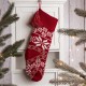 Glitzhome 2pk 24"L Knitted Snowflake Acrylic Christmas Stocking