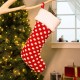 Glitzhome 2pk 21"L Fabric Christmas Stocking with White Polka Dots