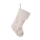 Glitzhome 2pk 21"L White Plush with Snowflake Christmas Stocking