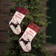 Glitzhome 2pk 21"L Fabric Dachshund Christmas Stocking