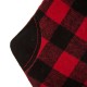 Glitzhome 2pk 21"L Fur Black/Red Buffalo Plaid Christmas Stocking