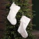 Glitzhome 2pk 21"L White Plush Christmas Stocking