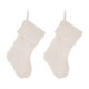 Glitzhome 2pk 21"L White Plush Christmas Stocking