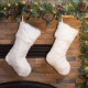 Glitzhome 2pk 21"L White Plush Christmas Stocking