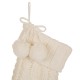 Glitzhome 2pk 24"L White Knitted Polyester Christmas Stocking with Pom Pom Ball
