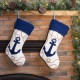 Glitzhome 2pk 19.00"L Anchor Hooked Christmas Stocking