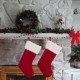 Glitzhome 2pk 20.00"L Knitted Christmas Stocking with Faux Fur Cuff