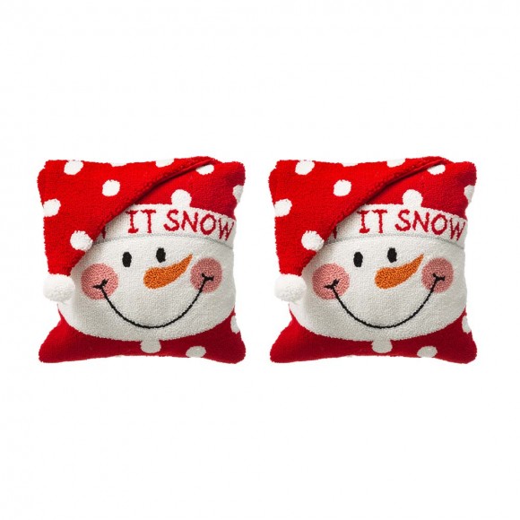 Glitzhome 14L Hooked 3D Christmas Pillow