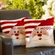 Glitzhome 14"L 2pk Hooked 3D Santa Throw Pillow