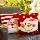 Glitzhome 14"L Hooked 3D Santa and Snowman Throw Pillow, Set of 2