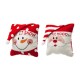 Glitzhome 14"L Hooked 3D Santa and Snowman Throw Pillow, Set of 2