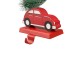 Glitzhome Wooden/Metal Red Car & Truck  Stocking Holder, Set of 2