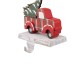 Glitzhome Wooden/Metal Red Car & Truck  Stocking Holder, Set of 2