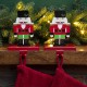 Glitzhome 2PK 7.00"H Wooden/Metal Nutcracker Stocking Holder