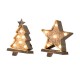 Glitzhome Marquee LED Wooden/Metal Christmas Tree & Star Stocking Holder, Set of 2