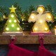 Glitzhome Marquee LED Angel& Tree Stocking Holder, Set of 2