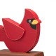 Glitzhome 2PK 6.3"H Wooden Christmas Red Bird Stocking Holder