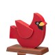 Glitzhome 2PK 6.3"H Wooden Christmas Red Bird Stocking Holder
