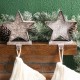 Glitzhome 2PK 7.50"H Marquee LED Wooden/Metal Star Stocking Holder