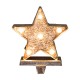 Glitzhome 2PK 7.50"H Marquee LED Wooden/Metal Star Stocking Holder