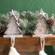 Glitzhome 2PK 7.50"H Marquee LED Wooden/Metal Christmas Tree Stocking Holder