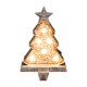 Glitzhome 2PK 7.50"H Marquee LED Wooden/Metal Christmas Tree Stocking Holder