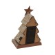 Glitzhome 2PK 7.50"H Marquee LED Wooden/Metal Christmas Tree Stocking Holder