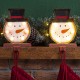 Glitzhome 2PK Marquee LED Snowman Head Stocking Holder