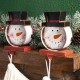Glitzhome 2PK Marquee LED Snowman Head Stocking Holder