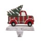 Glitzhome 2PK 6.12"H Wooden/Metal Red Truck Stocking Holder