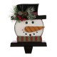 Glitzhome 2PK 6.50"H Wooden/Metal Snowman Head Stocking Holder