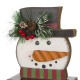 Glitzhome 2PK 6.50"H Wooden/Metal Snowman Head Stocking Holder