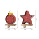 Glitzhome Marquee LED Star & Wooden/Metal Ornament Stocking Holder, Set of 2