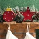 Glitzhome Marquee LED Star & Wooden/Metal Ornament Stocking Holder, Set of 2