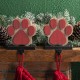 Glitzhome 2PK 6.30"H Wooden/Metal Paw Stocking Holder