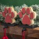 Glitzhome 2PK 6.30"H Wooden/Metal Paw Stocking Holder