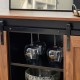 Glitzhome 47.25"L Modern Industrial Large Black/Walnut Storage Cabinet with with Natural Top and Sliding Doors