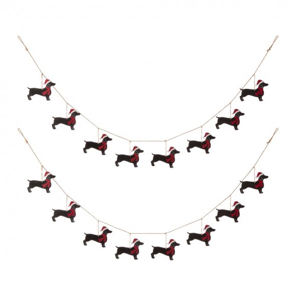 Glitzhome 2pk 72"L Metal Christmas Dog Garland