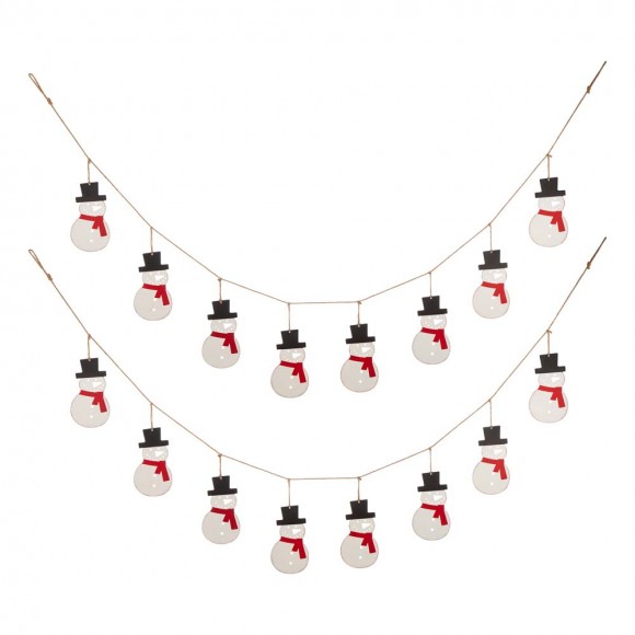 Glitzhome 2pk 72"L Metal Christmas Snowman Garland